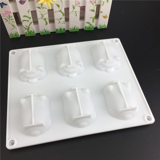 Khuôn silicon con heo ú vĩ 6 khuôn làm rau câu, socola, nến, xà phòng