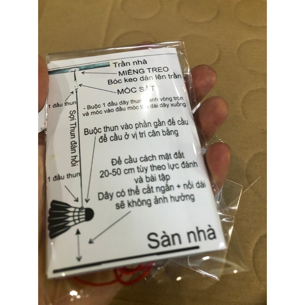 Trái Cầu Lông Nhựa + 2 Dây + Móc Treo - Tập Cầu Lông Tại Nhà