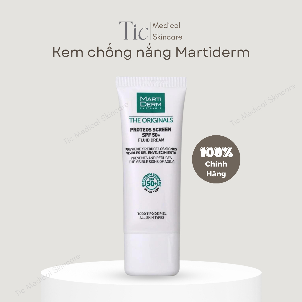 Kem Chống Nắng  MartiDerm SPF50+ Phổ Rộng, Bảo Vệ Da Toàn Diện 40ml - Tic Medical Skincare