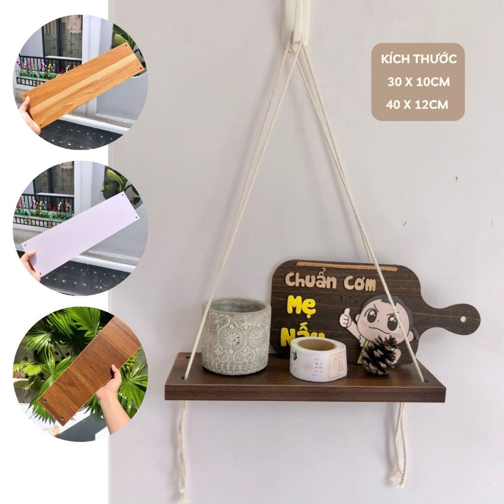 Kệ Dây Treo Gỗ MDF Đa Năng Tặng Kèm Dây Siêu Xinh