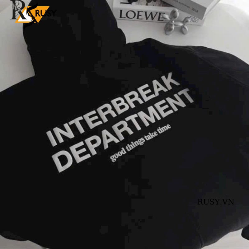 Áo Khoác Nỉ Hoodie Zip INTERBREAK  Form Rộng Unisex Nam Nữ - Áo Hoodie dây kéo chất nỉ bông dày dặn nón 2 lớp Rusy