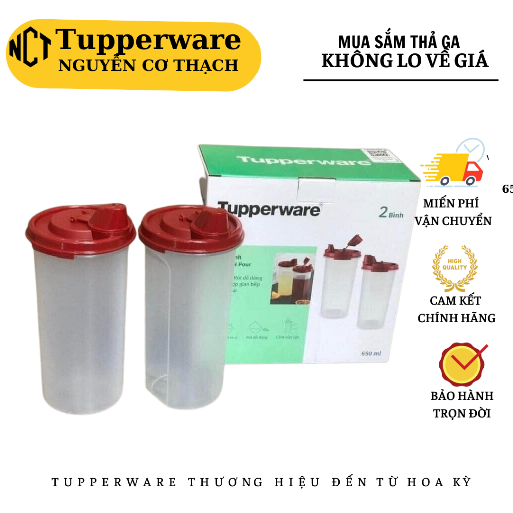 Bình dầu Stor N Pour 650ML Tupperware SÉT 2