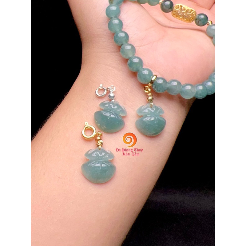 Charm túi_tiền lam ngoc mix vòng tay