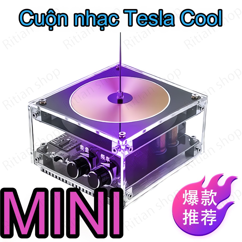 Sét âm nhạc nhân tạo Cuộn dây Tesla có thể chạm vào sét và kéo dài 10 cm