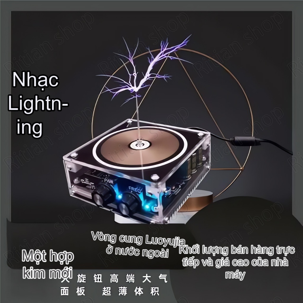 Sét âm nhạc nhân tạo Cuộn dây Tesla có thể chạm vào sét và kéo dài 10 cm