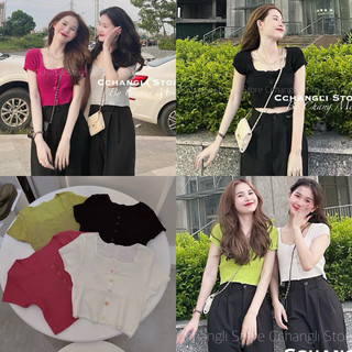 Áo len croptop cổ u