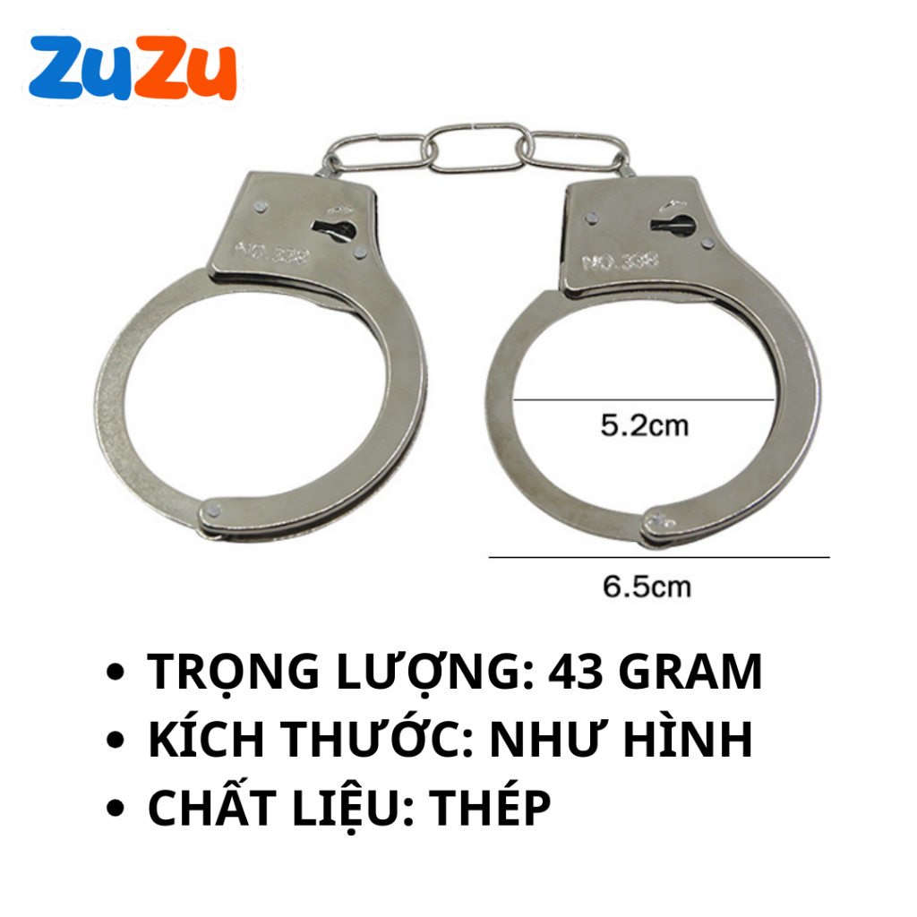 Vòng Tay Đôi Thép Vòng Tay Cặp Kim Loại Còng Số 8 Hóa Trang Diễn Kịch