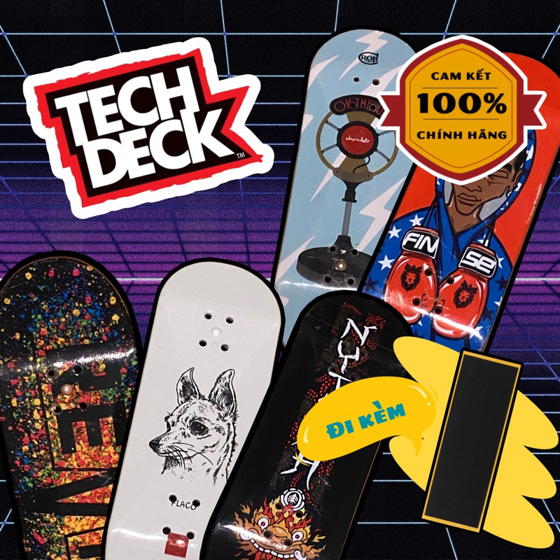 32mm Ván trượt ngón tay fingerboard, chính hãng Techdeck