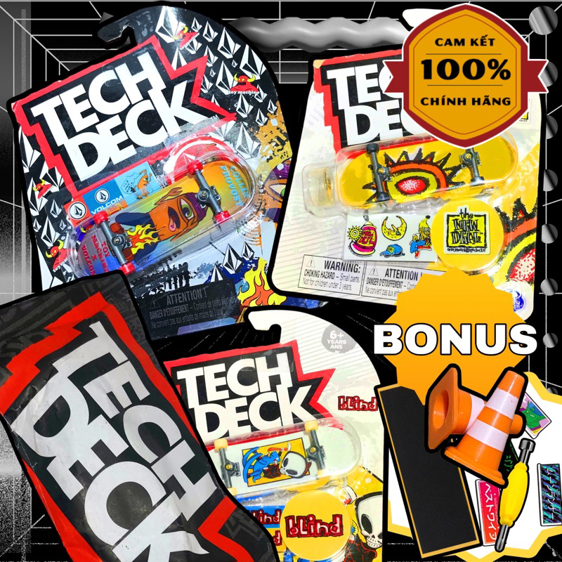 32mm Ván trượt ngón tay fingerboard chính hãng Techdeck