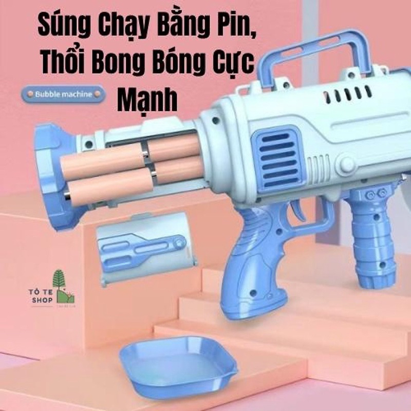 Súng bắn bong bóng, súng phun bong bóng 32 nòng. Đồ chơi cho bé