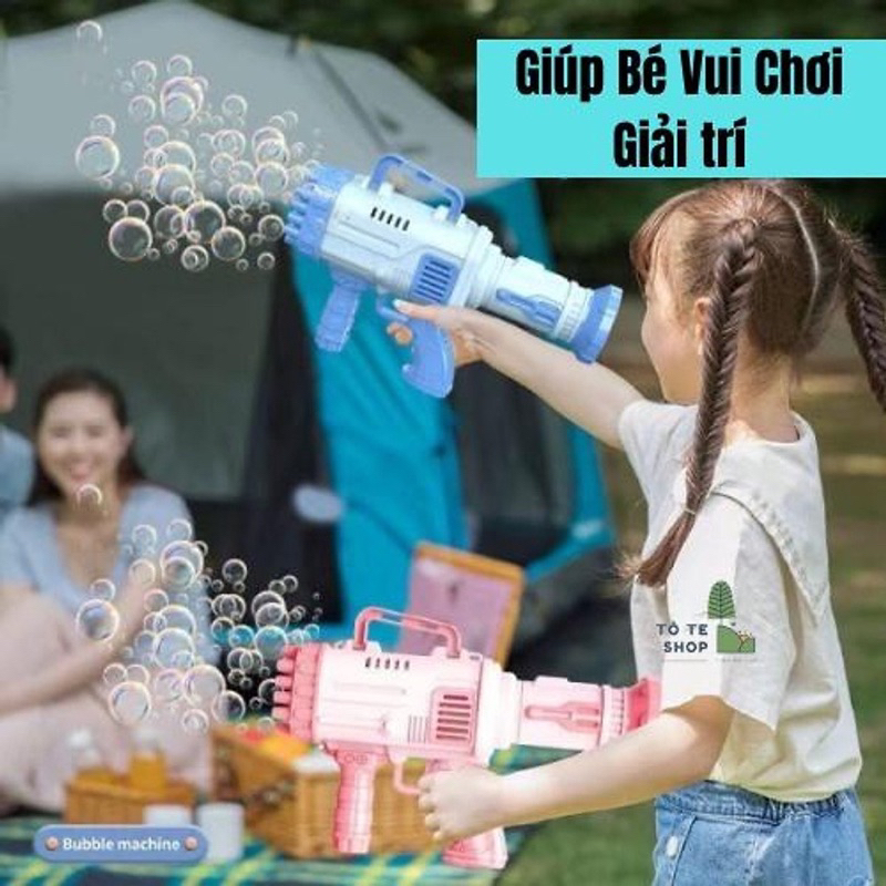 Súng bắn bong bóng, súng phun bong bóng 32 nòng. Đồ chơi cho bé