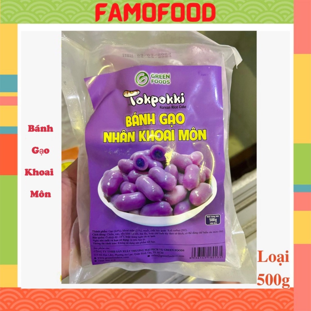 Tokbokki khoai lang, Tokbokki khoai môn Famofood 500g Bánh gạo khoai lang, khoai môn loại ngon