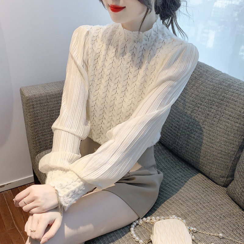 Áo len ren SEFA tay bồng siêu hot FA2225-2-2