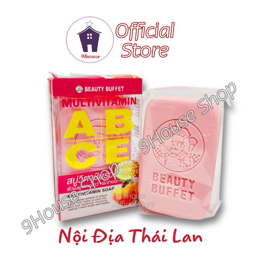 01 Xà Phòng Trắng Da Dưỡng Ẩm VITAMIN TỔNG HỢP Multivitamin A B C E Beauty Buffet 100gram Thái Lan