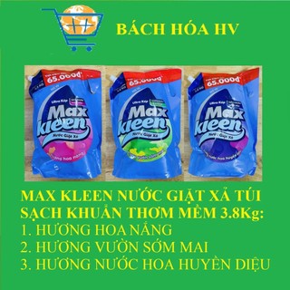 Max kleen nước giặt xả sạch khuẩn thơm mềm 3.8kg - bach hoa hv
