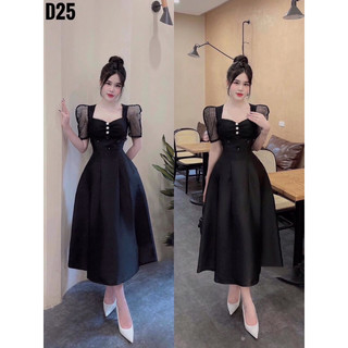 Bigsize đầm dáng dài phối tay lưới sang trọng d25