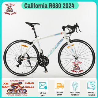 Xe đạp đua california r680 - khung nhôm không mối hàn - mẫu mới 2024