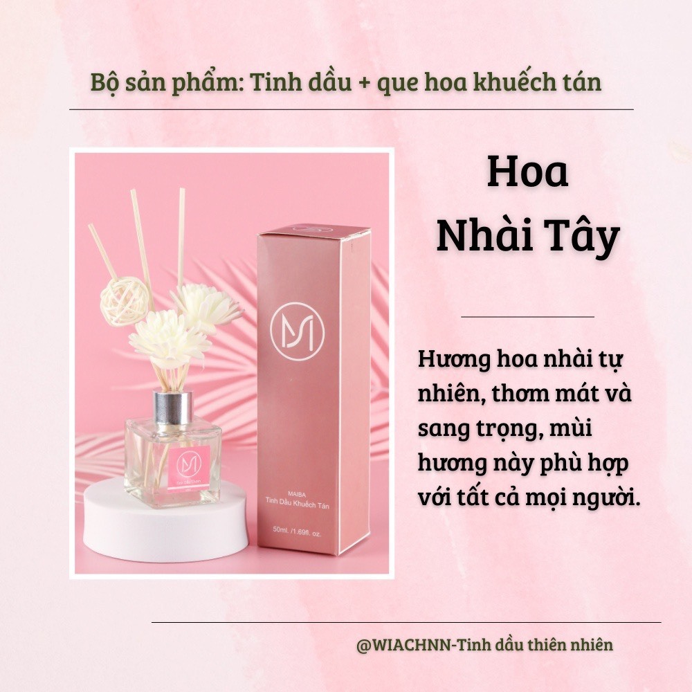 Tinh Dầu Thơm Thiên Nhiên 50ml Để Phòng Que Gỗ Tự Khuếch Tán Thanh Lọc Khử Mùi Không Khí