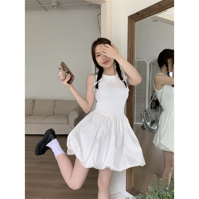 Đầm bí ba lỗ dáng xoè phong cách hàn quốc hot trend