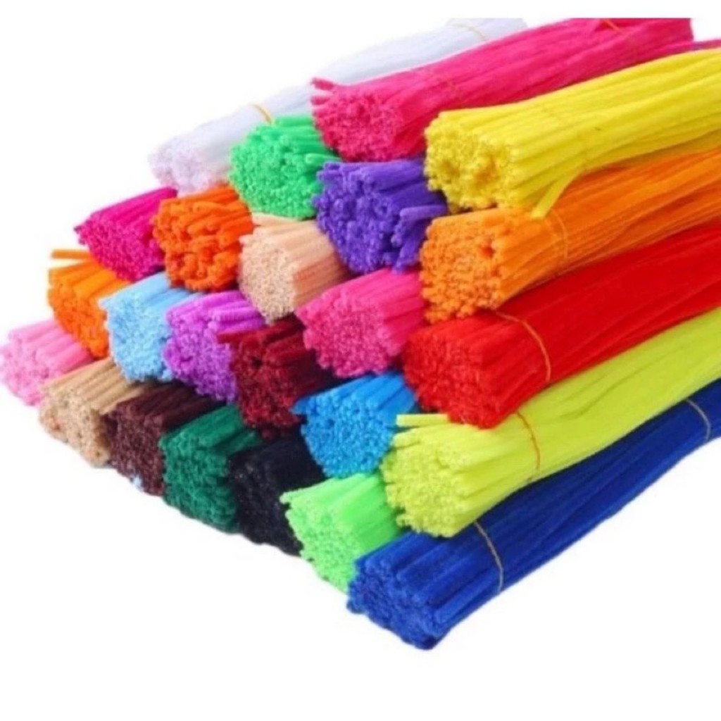 Bó 100 Dây Kẽm Nhung, Kẽm Lông Xù Kích Làm Hoa Trang Trí Làm Đồ Handmade Dài 30cm