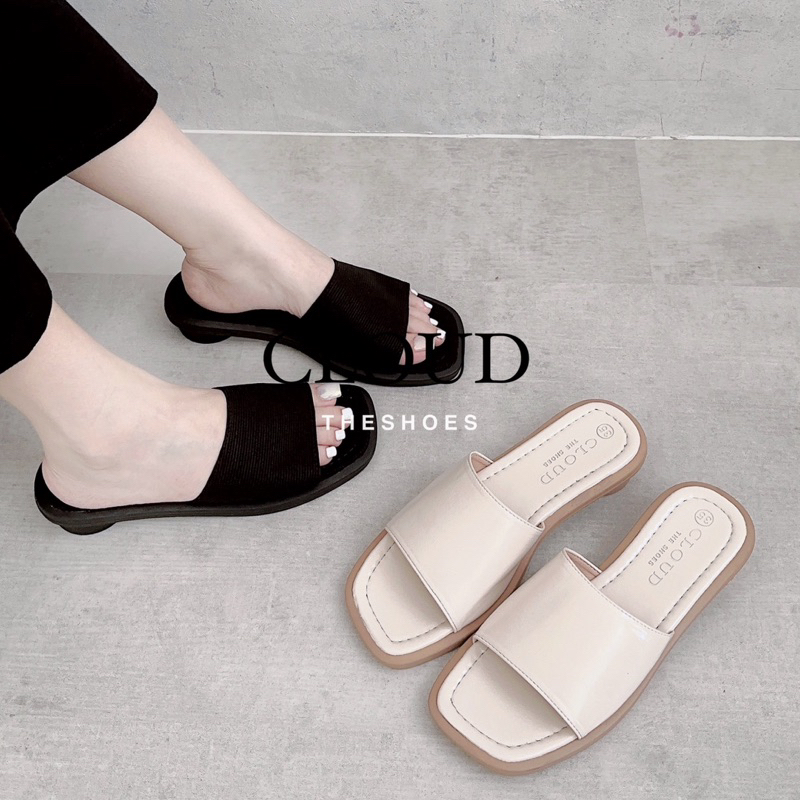 Dép nữ quai ngang bản ngang to đế 3cm