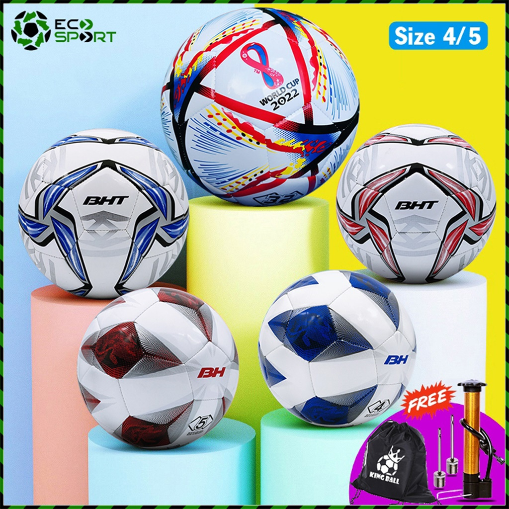 Quả Bóng Đá Chính Hãng Size Số 4 5 Trái Banh Trẻ Em Ngoại Hạng Anh Cúp C1 Worldcup Thi Đấu Sân Cỏ Nhân Tạo ECO SPORT
