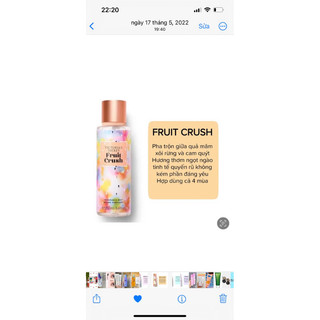 Xịt thơm body mist  chai chiết 10ml