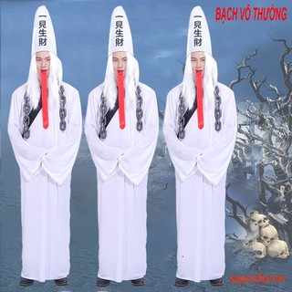 , bộ đồ hóa trang halloween kinh dị hắc vô thường bạch vô thường cương thi thần chết