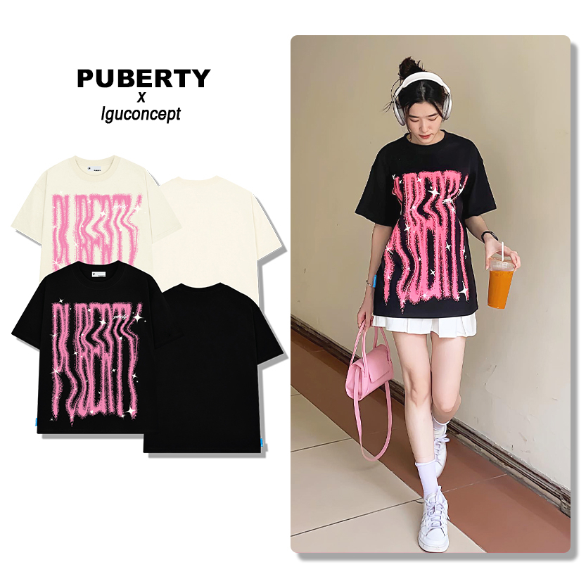 Áo thun Puberty Cotton khô Unisex Tay Lỡ Nam Nữ