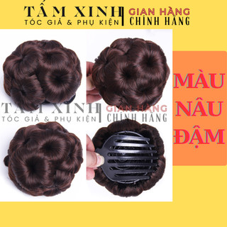 Búi tóc giả trung niên dạng kẹp cho mẹ đi chơi đi tiệc đám cưới, BÚI HOA KHÔNG ĐÁ