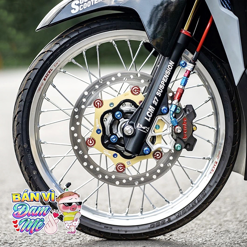 Tem 1 Cặp Dán Phuộc LCM 27 Suspension Decal PVC Chất Liệu Siêu Dày Siêu Nét Chống Thấm Nước