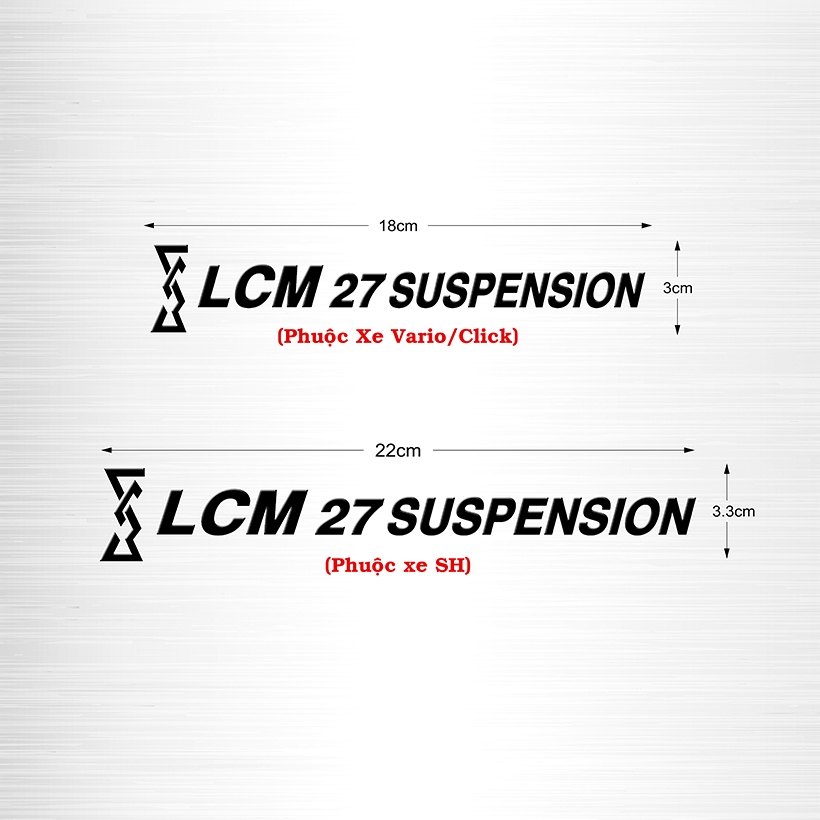 Tem 1 Cặp Dán Phuộc LCM 27 Suspension Decal PVC Chất Liệu Siêu Dày Siêu Nét Chống Thấm Nước