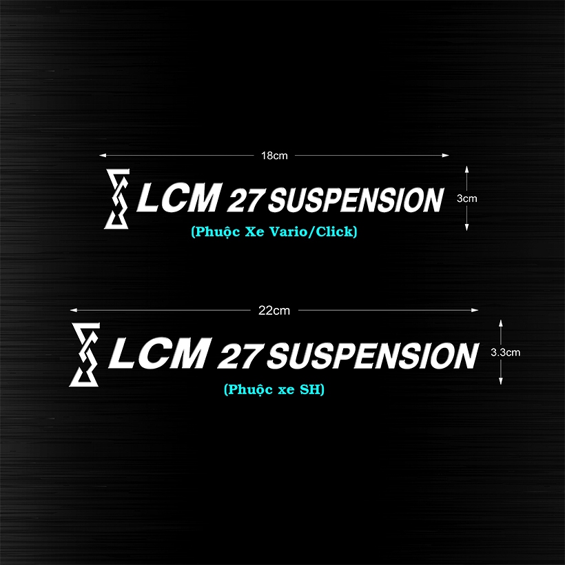Tem 1 Cặp Dán Phuộc LCM 27 Suspension Decal PVC Chất Liệu Siêu Dày Siêu Nét Chống Thấm Nước
