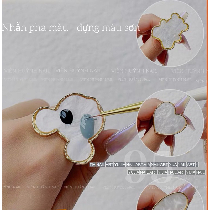 Nhẫn pha màu nail , đựng màu vẽ