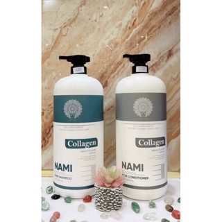  Cặp Dầu Gội Xả Collagen NAMI 2000mlx2 dưỡng ẩm cấp ẩm siêu thơm siêu mượt tóc công thức chuẩn salon 