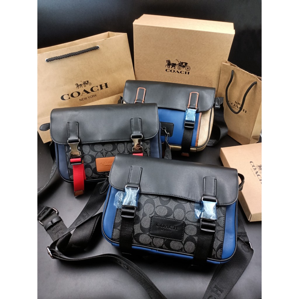 Túi đeo chéo nam Coac nắp gập khóa gài fullbox size 30