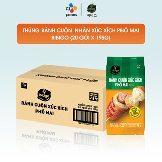 Thùng 20 gói Bánh cuộn xúc xích phô mai Bibigo Hotdog
