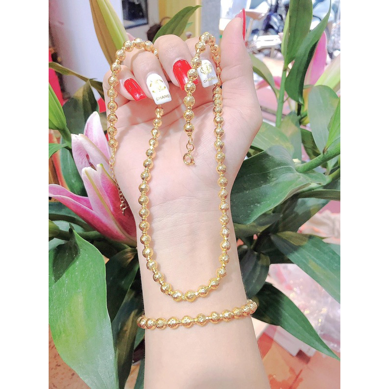 Dây bi nhỏ tròn xen kẽ khoá tròn