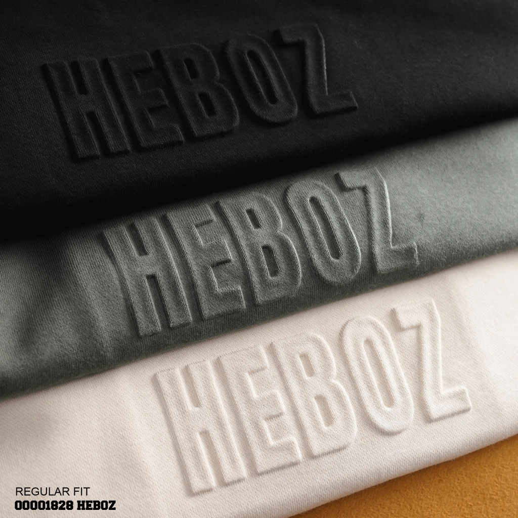 Áo sweater nỉ bông chui đầu dày dặn logo dập nổi Heboz 3 màu - 00001828