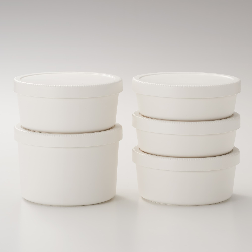 MUJI HỘP CƠM PP NẮP VẶN / TRÒN / TRẮNG / 460 ML