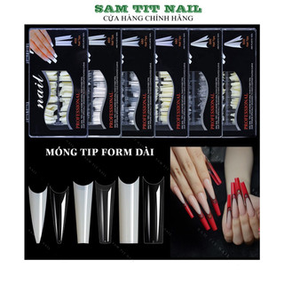 Móng tip form dài vuông-nhọn-thang cao cấp hộp 480tip