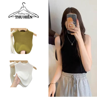 Áo len cổ lọ tay ngắn ba lỗ mặc ngoài phong cách HÀn Quốc quốc dân hottrend 2023 trẻ trung năng động XUONGMAYTHUHIEN