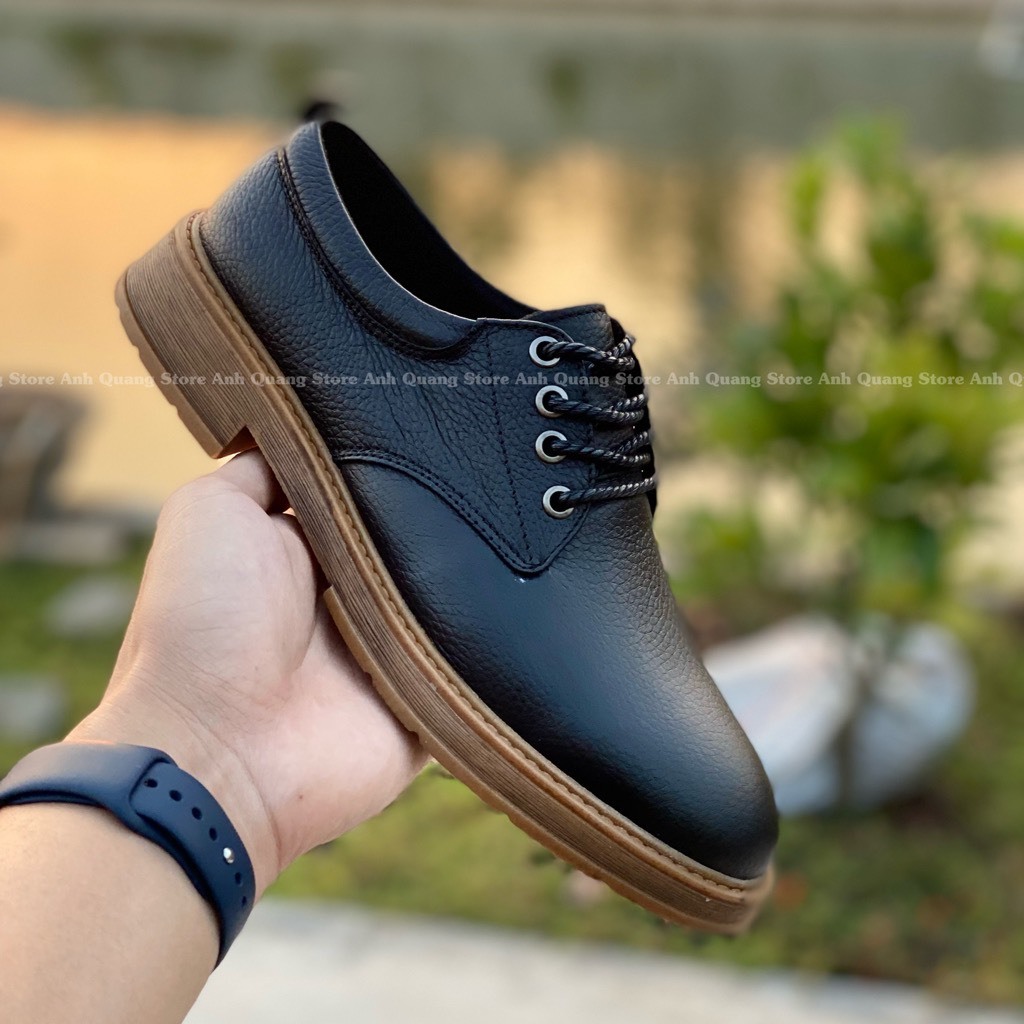 Giày da nam HQC SHOES da bò nhập khẩu dầy dặn đế cao su bảo hành 1 năm Dr25