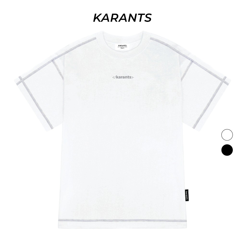 Áo Thun Phối Chỉ Nổi Karants Local Brand Hot Trend Form Oversize - KR66