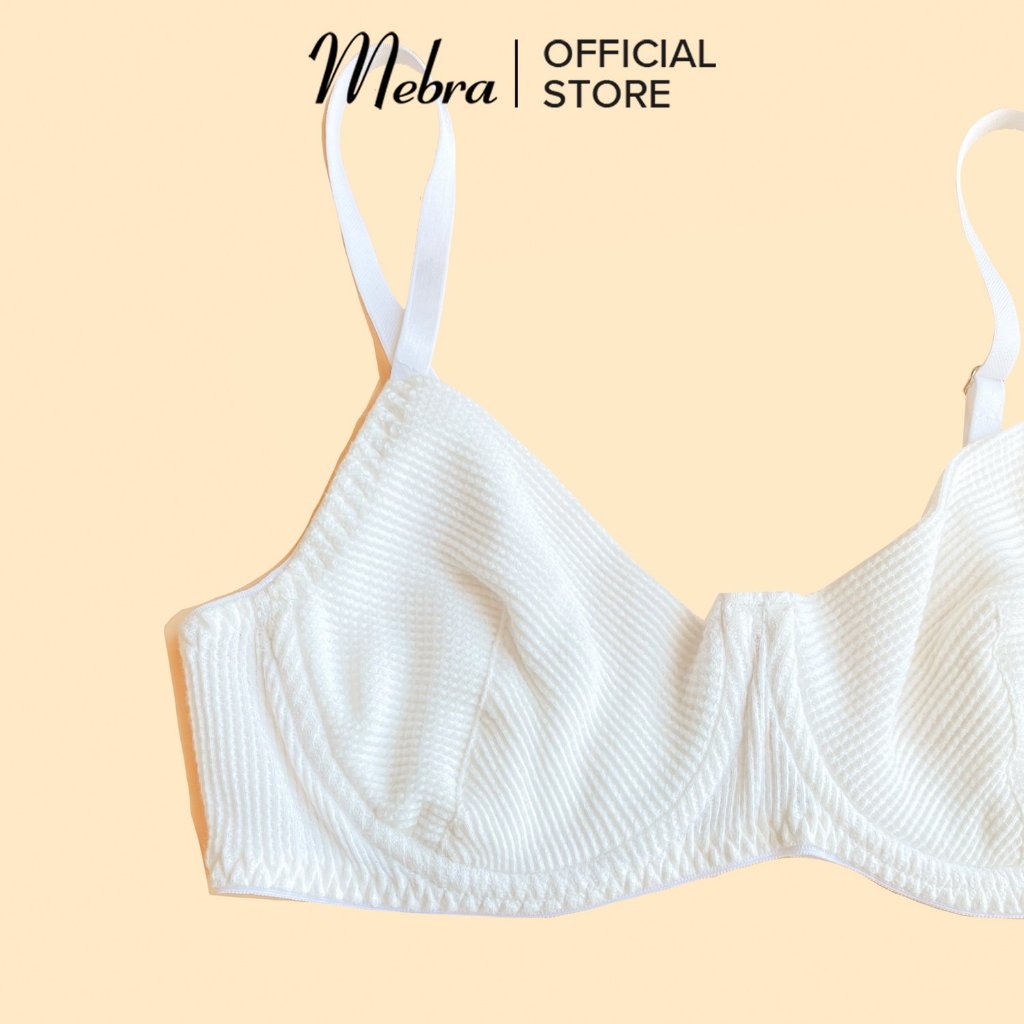 Bộ quần áo lót nữ có gọng nâng có mút mỏng lắp rời cotton tổ ong mềm mát thoáng khí Mebra