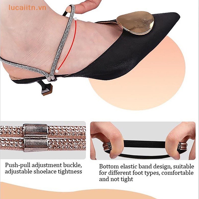 1 Cặp Dây Đai Co Giãn Trang Trí Giày Cao Gót Chống Trượt Chống Rơi