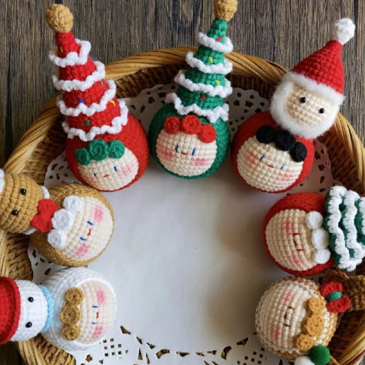 DIY Set Nguyên Liệu Tự Làm Móc Khóa Đầu Tròn Quà Tặng Giáng Sinh Handmade Bằng Len Milk Cotton Tặng Bạn Bè Người Yêu
