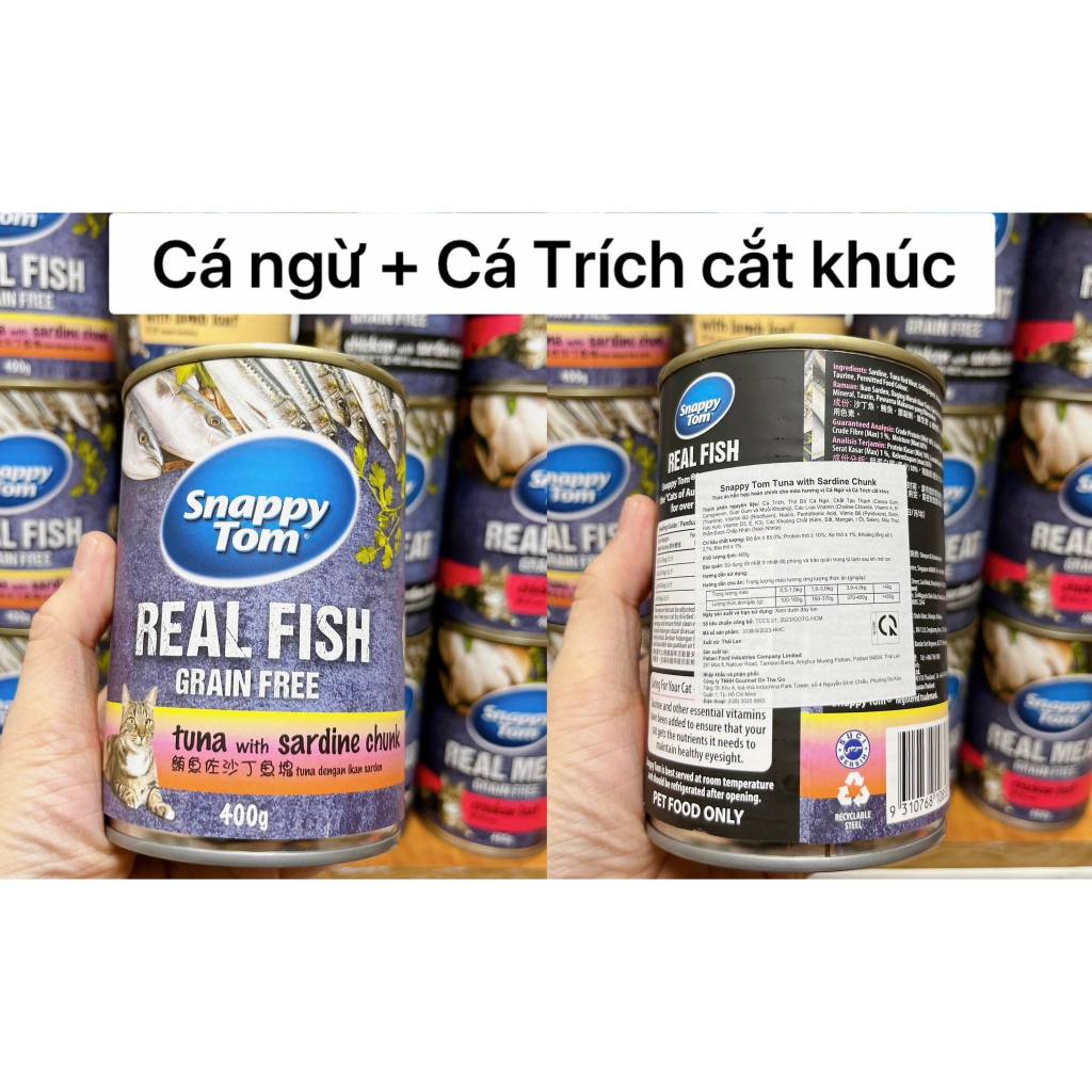 Pate Snappy Tom Real Fish cho mèo - Cá nguyên con - Thêm vị ngon cho Boss cưng