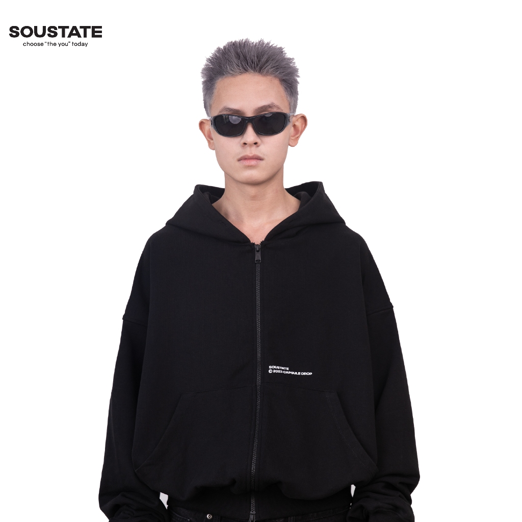 Áo Hoodie Fullzip Boxy "Love" 100% Cotton  - SOUSTATE Chính Hãng