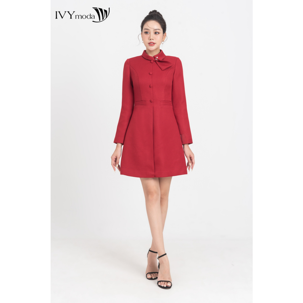 Gladys Dress - Đầm xòe Tweed nữ IVY moda MS 48M8557